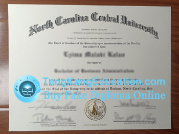 北卡罗来纳中央大学文凭North Carolina Central University diploma
