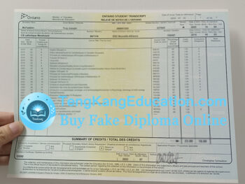 安大略省学生成绩单Ontario Student Transcript