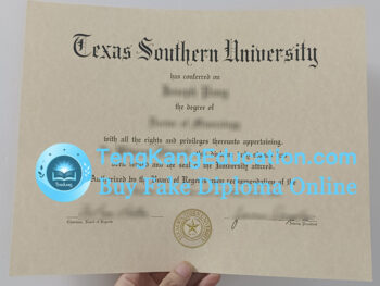 德克萨斯南方大学文凭Texas Southern University diploma