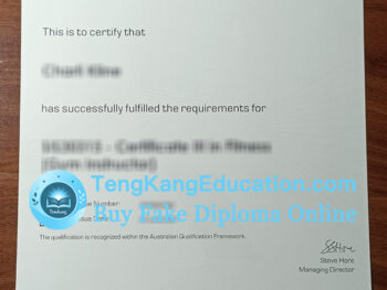 澳大利亚健身学院证书Australian Fitness Academy certificate