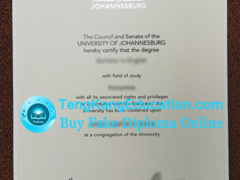 约翰内斯堡大学文凭University of Johannesburg diploma