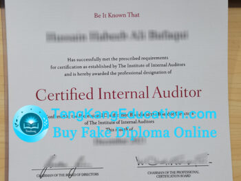 国际内部审计师协会证书Institute of Internal Auditors certificate