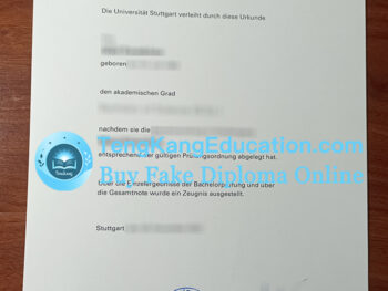 斯图加特大学文凭Universität Stuttgart Urkunde