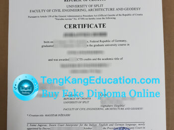 斯普利特大学毕业证University of Split diploma