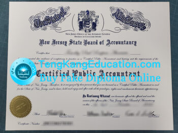 新泽西州会计委员会CPA证书New Jersey State Board of Accountancy CPA certificate