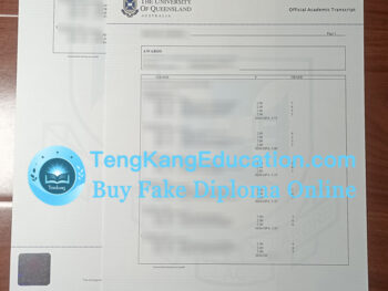 昆士兰大学成绩单University of Queensland transcript