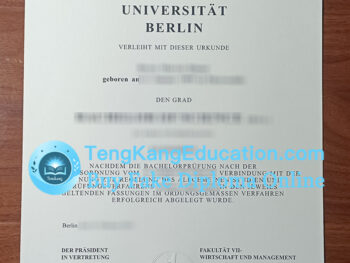 柏林工业大学文凭Technische Universität Berlin Urkunde