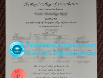 英国皇家麻醉医师学院证书Royal College of Anaesthetists certificate