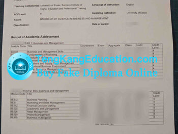 埃塞克斯大学成绩单University of Essex transcript