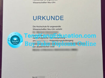 新乌尔姆应用科技大学毕业证Hochschule Neu-Ulm Urkunde