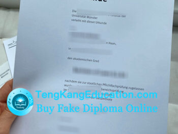 明斯特大学毕业证Universität Münster Urkunde