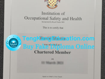 特许安全与健康从业人员证书CMIOSH certificate