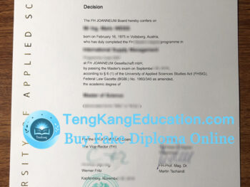 约阿内姆应用科技大学毕业证FH Joanneum diploma