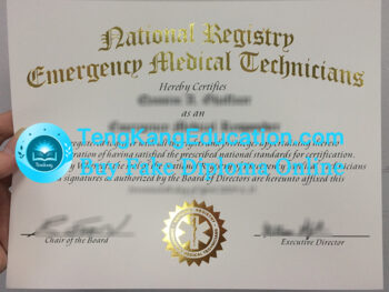 美国国家紧急医疗技术员注册管理机构证书NREMT certificate