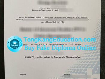 苏黎世应用科技大学毕业证Zürcher Hochschule für Angewandte Wissenschaften diploma