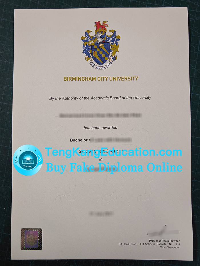 伯明翰城市大学毕业证, Birmingham City University diploma