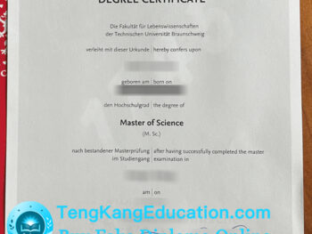 布伦瑞克工业大学毕业证Technische Universität Braunschweig Urkunde