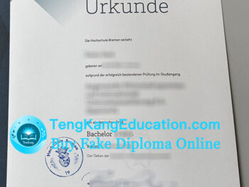 布莱梅应用科技大学毕业证Hochschule Bremen Urkunde
