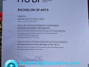 比勒费尔德应用科技大学毕业证Hochschule Bielefeld Urkunde